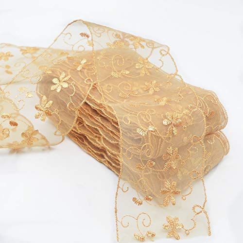Ailejia 10 Yards 2.3" Lace Ribbon Fringe Trim Floral Designing for Sewing DIY Making and Bridal Wedding Decorations - Image 1