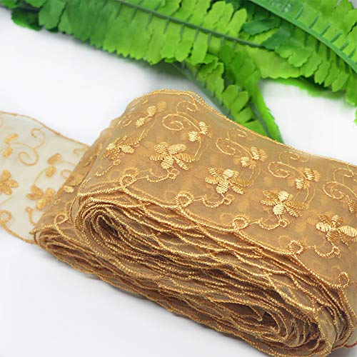 Ailejia 10 Yards 2.3" Lace Ribbon Fringe Trim Floral Designing for Sewing DIY Making and Bridal Wedding Decorations - Image 5