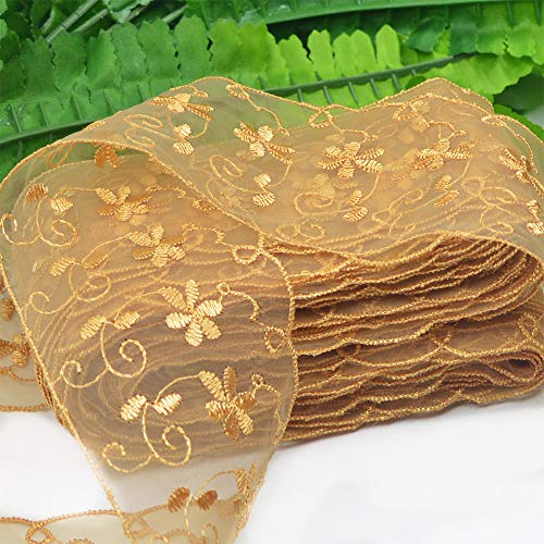 Ailejia 10 Yards 2.3" Lace Ribbon Fringe Trim Floral Designing for Sewing DIY Making and Bridal Wedding Decorations - Image 4