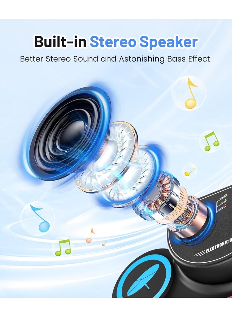 Arabest 9 Pads Electronic Drum Set with Headphone Jack,Roll-up drum Pad Machine Built-in Speaker Drum Pedals Drums Sticks 10 Hours Playtime,Great Gift for Kids - Image 4