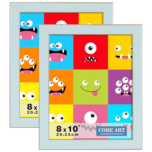 CORE ART 8x10 Picture Frames Soft Blue, 8 by 10 Colorful Photo Frame with HD Plexiglass, Wall or Tabletop Display, Set of 2 - Image 1