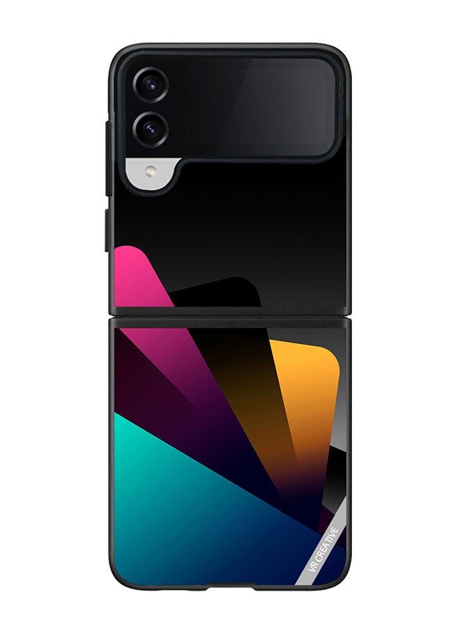 VR CREATIVE Protective Case Cover For Samsung Galaxy Z Flip4 Colorful Layers Design Multicolour - Image 1