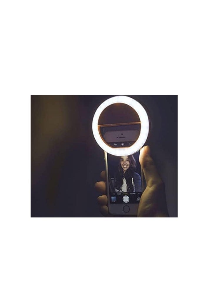 MAGBA Portable LED Selfie Ring Light for All Smartphones | Enhanced Ring Light for Tablets with 3 Brightness Levels for Photography and Video Calling (Smartphones, Laptops, Tablets with LED Light)