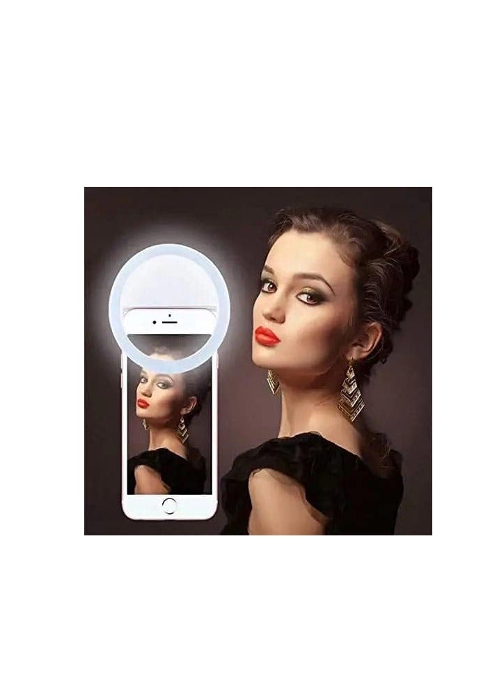 MAGBA Portable LED Selfie Ring Light for All Smartphones | Enhanced Ring Light for Tablets with 3 Brightness Levels for Photography and Video Calling (Smartphones, Laptops, Tablets with LED Light)