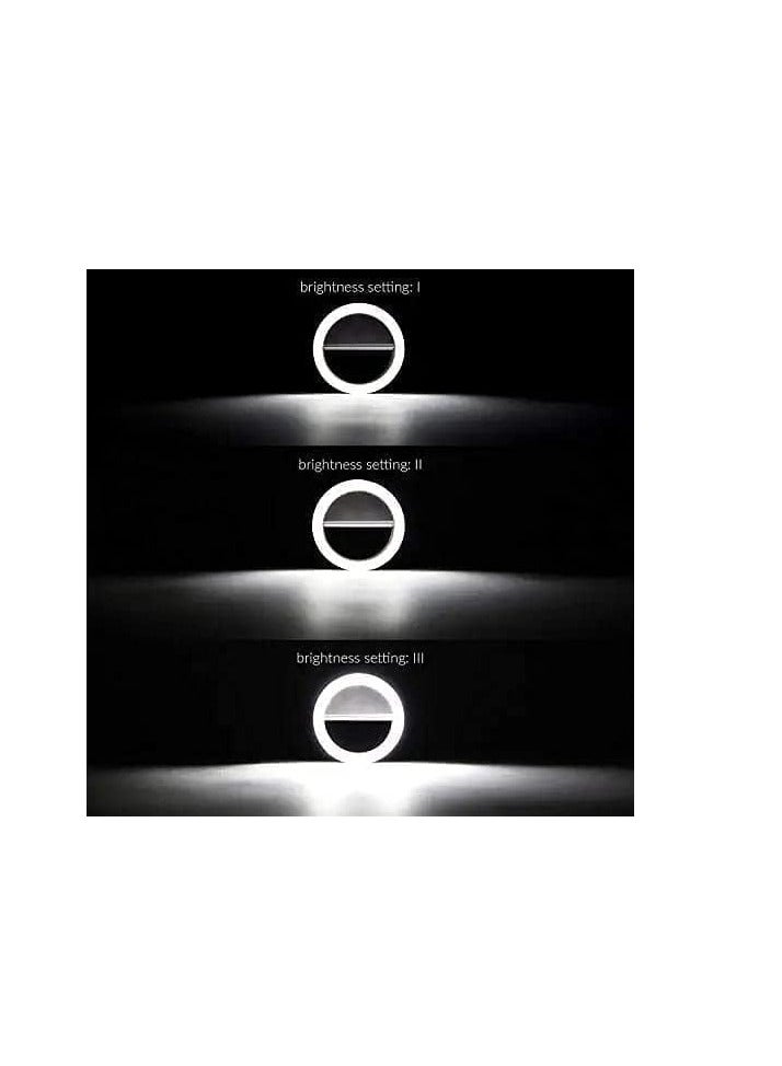 MAGBA Portable LED Selfie Ring Light for All Smartphones | Enhanced Ring Light for Tablets with 3 Brightness Levels for Photography and Video Calling (Smartphones, Laptops, Tablets with LED Light)