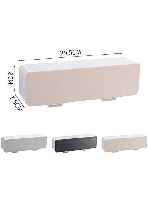 Lemonzza Lemonzza Multipurpose Self Adhesive Seasoning Masala Spice Rack Shelf With Cover Spoon wall mounted spice storage box for kitchen restaurants masala container organizer Multicolor Plastic  - Image 2