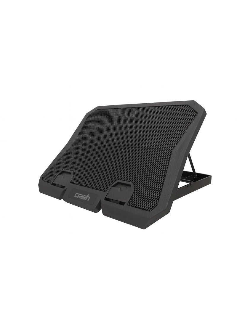 كراش قاعدة مروحة تبريد لابتوب Crash C6000 - ست مراوح تبريد قوية  - اضاءة LED  - تصميم نحيف حامل بثمانية اوضاع  - منفذين USB متوافقة مع لابتوبات حتى 17 بوصة - Image 2