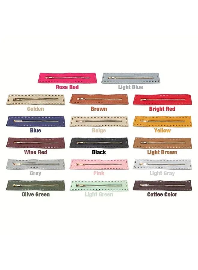 Blue Double Sided PU Leather Zipper For DIY Sewing Bag Luggage Handbags Replacement - Image 3