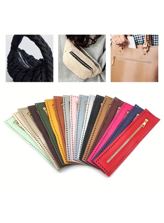 Blue Double Sided PU Leather Zipper For DIY Sewing Bag Luggage Handbags Replacement - Image 2