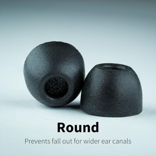 Comply 500 Core Series Memory Foam Replacement IEM Ear Tips for KZ Moondrop FiiO Sennheiser More Superior Noise Isolation Ultimate Comfort Secure Fit Round Black Small 3 Pairs - Image 3