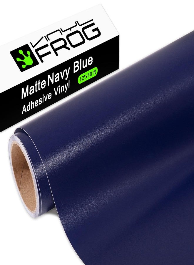 VINYL FROG Navy Blue Adhesive Vinyl Roll 12" x10ft Matte Blue Permanent Vinyl for Home Decor, Mug, Car, and Other Stickers - Image 1