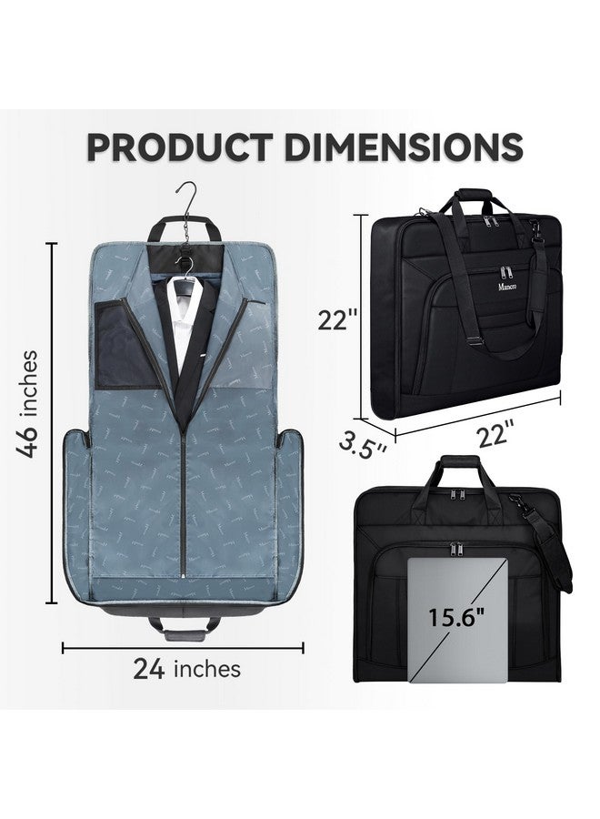 Mancro Garment Bags for Travel, Large Travel Suit Bag for Men Women with Shoulder Strap, Wrinkle Free Carry On Garment Bags for Hanging Clothes, Business Foldable Hanging Luggage Bag for Trip, Black - Image 2