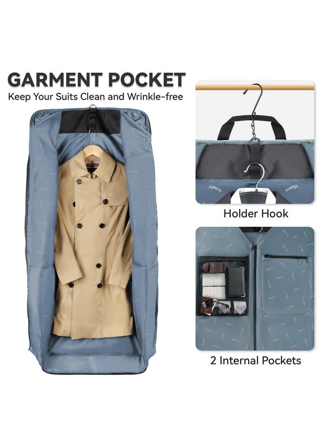 Mancro Garment Bags for Travel, Large Travel Suit Bag for Men Women with Shoulder Strap, Wrinkle Free Carry On Garment Bags for Hanging Clothes, Business Foldable Hanging Luggage Bag for Trip, Black - Image 3