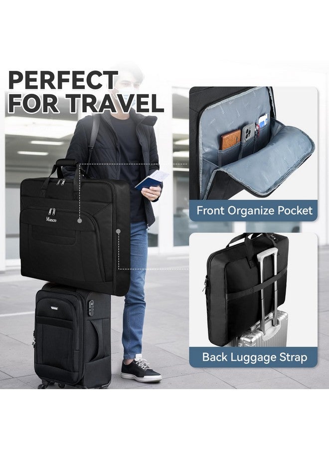 Mancro Garment Bags for Travel, Large Travel Suit Bag for Men Women with Shoulder Strap, Wrinkle Free Carry On Garment Bags for Hanging Clothes, Business Foldable Hanging Luggage Bag for Trip, Black - Image 4