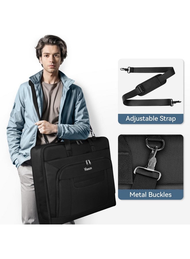 Mancro Garment Bags for Travel, Large Travel Suit Bag for Men Women with Shoulder Strap, Wrinkle Free Carry On Garment Bags for Hanging Clothes, Business Foldable Hanging Luggage Bag for Trip, Black - Image 5