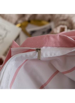 Erosebridal Pink Comforter Cover Full Size Girls White Stripe Decor Bedding Set, Simple Fashion Style Duvet Cover, Soft Microfiber Reversible Bedspread, 3 Pieces Kids Boys Women Modern Quilt Cover, No Comforter  - Image 4