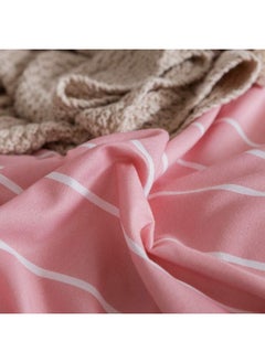 Erosebridal Pink Comforter Cover Full Size Girls White Stripe Decor Bedding Set, Simple Fashion Style Duvet Cover, Soft Microfiber Reversible Bedspread, 3 Pieces Kids Boys Women Modern Quilt Cover, No Comforter  - Image 3