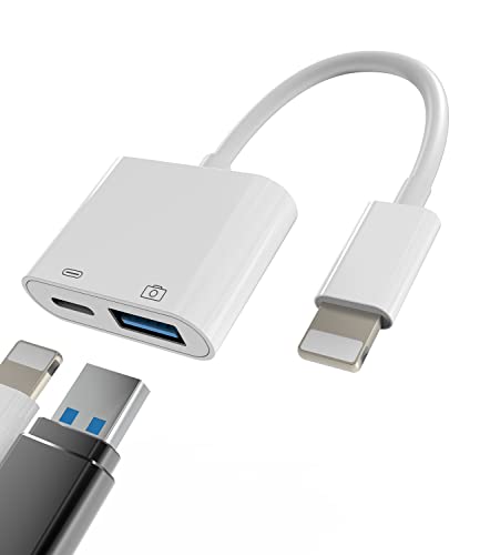 HOYULLI Lightning to USB A Adapter OTG Cable Connector for iPhone 13 12 11 Mini Pro Max X Xs Ipad Male Converter Splitter and Charger Charging Female Port Camera Keyboard Mouse Adaptador para Hub 30 - Image 1