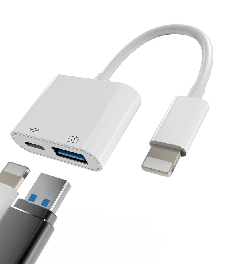 HOYULLI Lightning to USB A Adapter OTG Cable Connector for iPhone 13 12 11 Mini Pro Max X Xs Ipad Male Converter Splitter and Charger Charging Female Port Camera Keyboard Mouse Adaptador para Hub 30 - Image 3