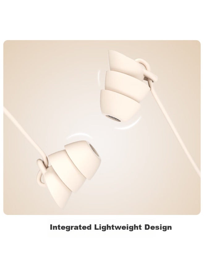 Ikf Sleep Wired In-ear Sleep Earphones Triple Noise Cancelling Soft Earbuds Comfortable Side Sleep Design Compatible With Apple Android Type-c Interface Yunyan White - Image 2