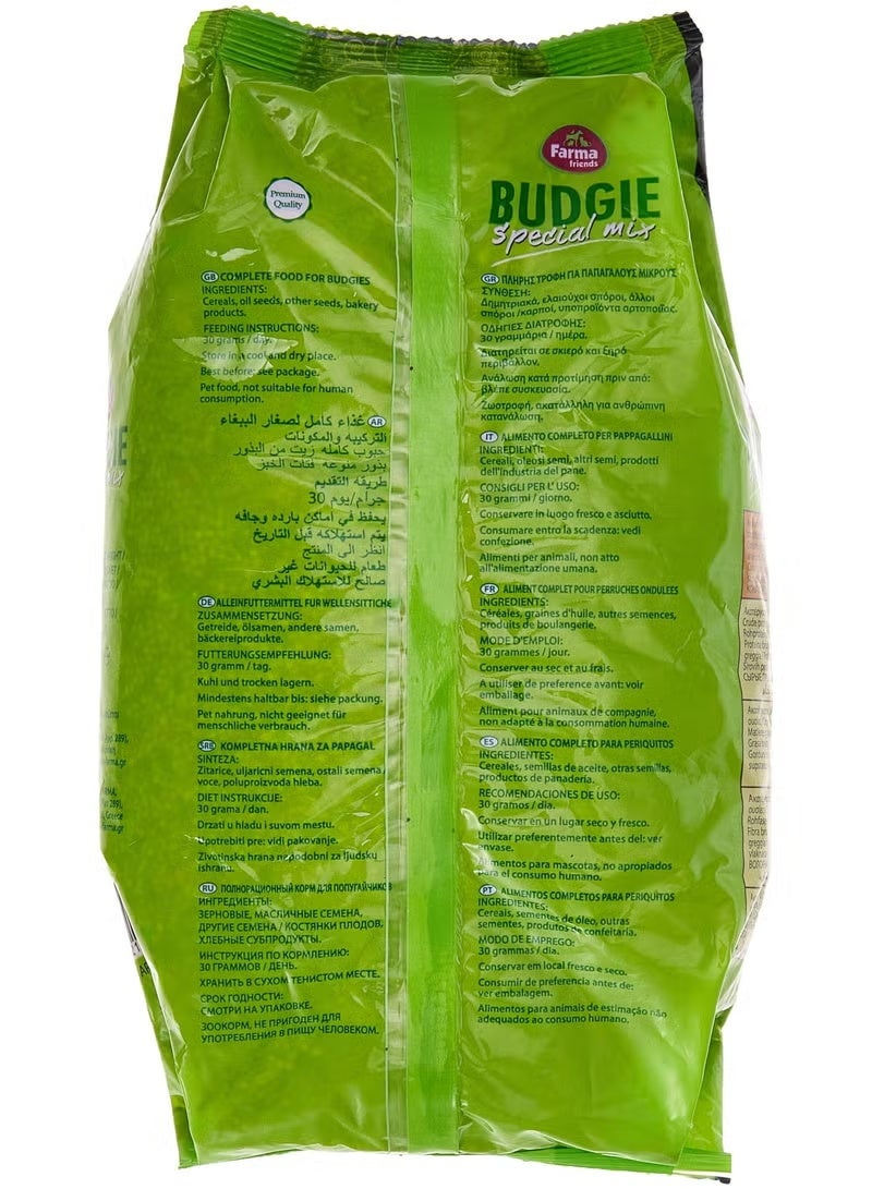 فارما Farma فارما فرندز بادجي هو خليط بذور طبيعي عالي الجودة مُصمم خصيصًا لطيور البادجي, طيور الحب, وجميع عصافير وطيور الزينة - 1 كجم - Image 2