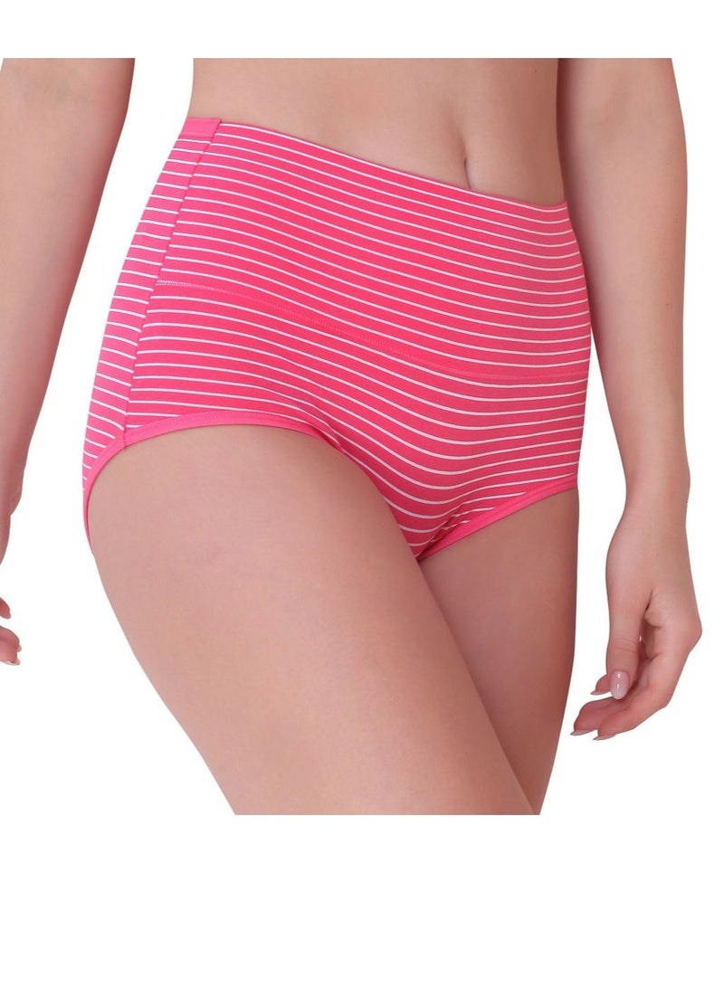 Glamroot Women's Full Coverage Cotton Hipster High Waist Panty ,Free Size (Pack of 2) Red/Pink - Image 4