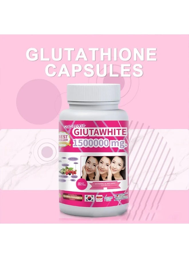 Supreme Gluta Supreme Gluta White 1500000mg Glutathione Capsules | Vegan Supplement for Skin Glow & Detox Support  - Image 5