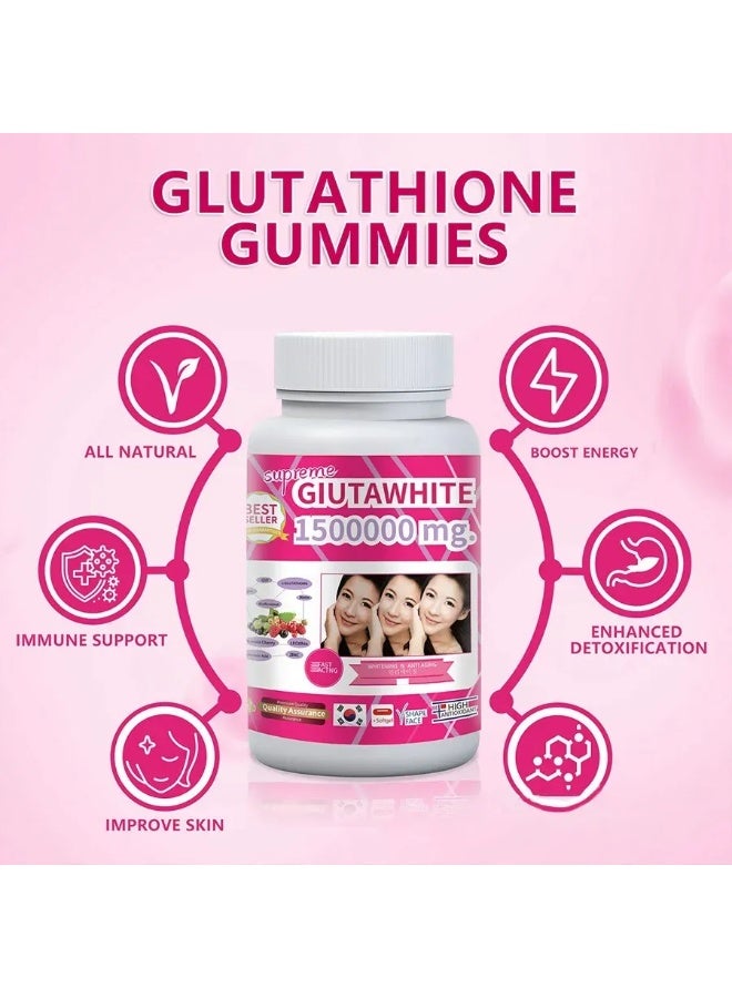 Supreme Gluta Supreme Gluta White 1500000mg Glutathione Capsules | Vegan Supplement for Skin Glow & Detox Support  - Image 3