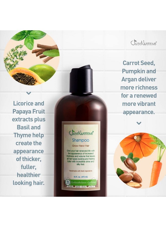Just Nutritive Grow New Hair Shampoo ; Healthy Hair Growth ; Natural Shampoo ; For Both Men And Women ; Hair Care ; Hair Growth ; Just Nutritive ; 16 Fl Oz - Image 4
