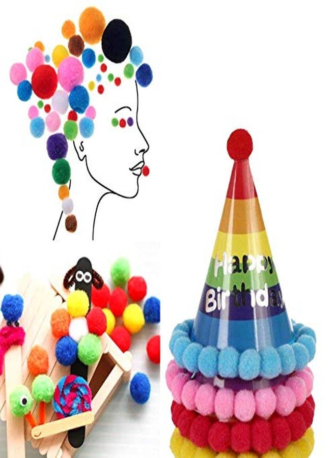Aeyistry 290 Pcs 0.4 Inch Colorful Pompoms for Hobby,Multicolor Fuzzy Pompom Balls for Children DIY Supplies Creative Crafts Decorations - Image 3
