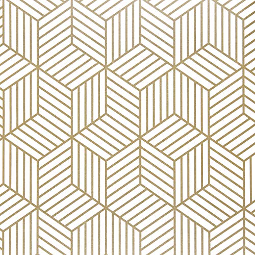 WENMER 17.71 Inch x 197 Inch Geometric Hexagon Wallpaper Peel and Stick Removable Self Adhesive Vinyl Film for Home Use - Image 1
