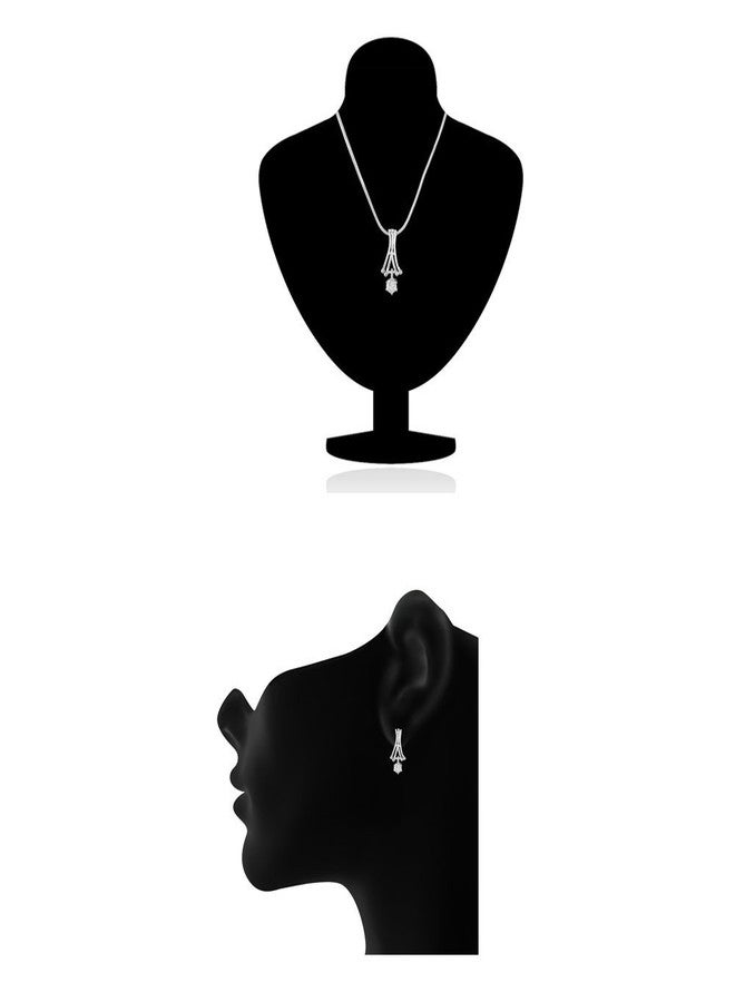 Mahi Triangle Rhodium Plated Scintilla Pendant Set for Women NL1105036R - Image 2