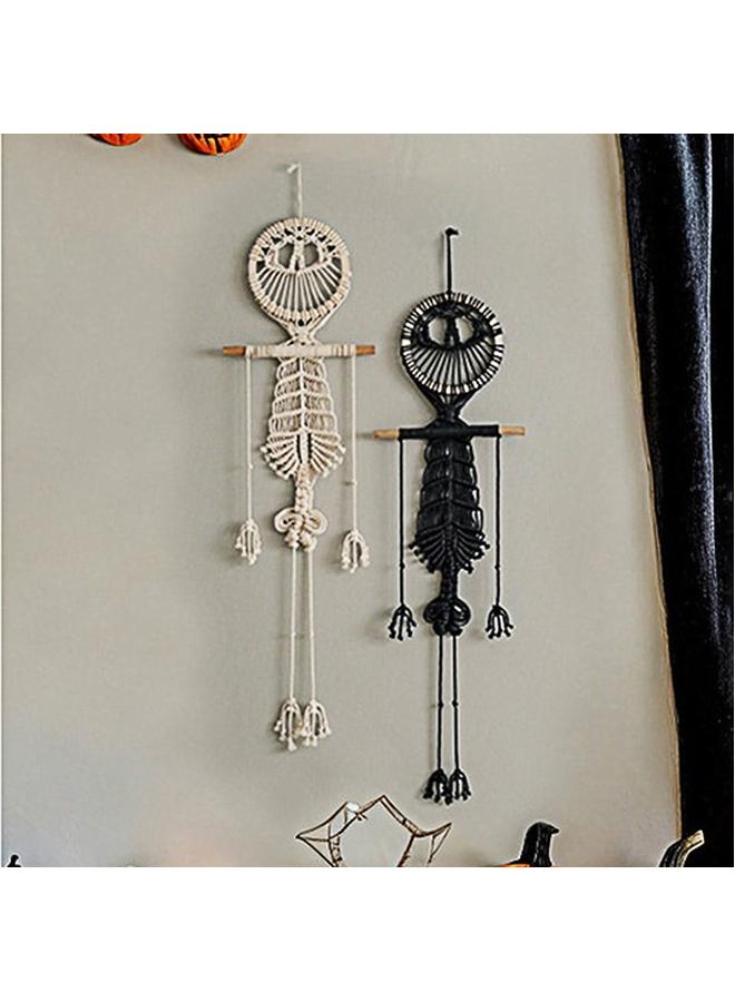 Bluejw New Christmas Decoration Handmade Woven Tapestries Skull Pendant Halloween Wall Decorations Home Decoration Wall Hanging - Image 2
