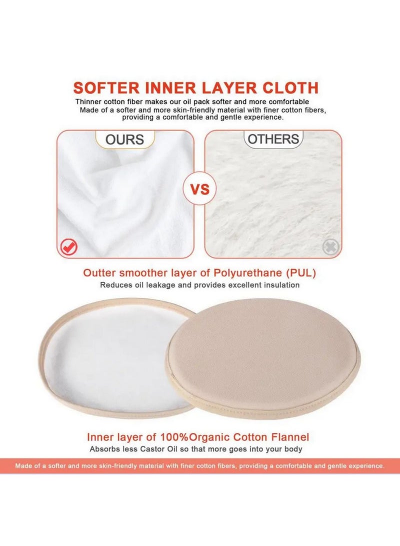 4pcs Organic Castor Oil Pack Wrap Soft Castor Oil Breast Nursing Pads Reusable Washable Compress Breast Pads For Comfort Relaxing - Image 4