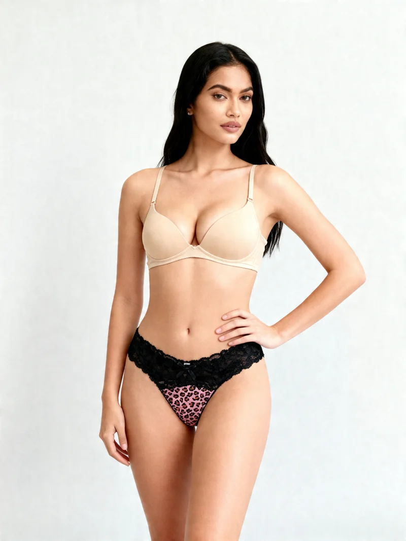 ليس اند مي  Women's Lace Thong Panty – Sexy Low Rise Breathable Comfortable G-String Underwear