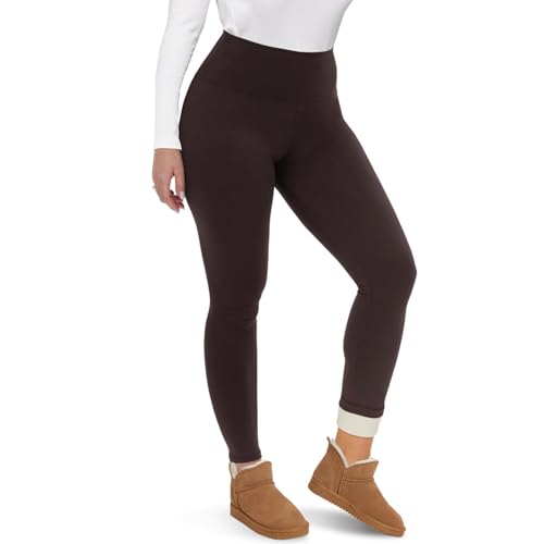 CAMPSNAIL Fleece Lined Leggings Women - Thick Soft High Waisted Black Tummy Control Thermal Warm Velvet Pants for Cold Winter - Image 1