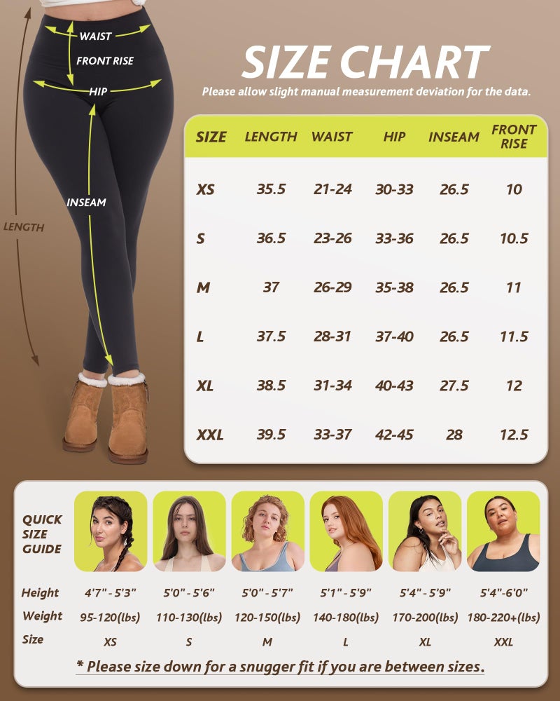 CAMPSNAIL Fleece Lined Leggings Women - Thick Soft High Waisted Black Tummy Control Thermal Warm Velvet Pants for Cold Winter - Image 5