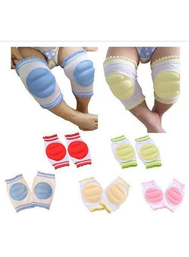 WeKidz Unisex Baby Knee Pads for Crawling And Elbow Safety Protector, Stretchable Anti-Slip Padded Elastic Soft Cotton Comfortable Knee Cap for Kids | Learn to Crawl Socks (2, Orange)