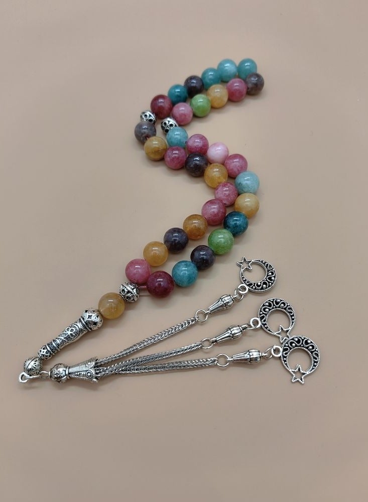 موجود 33 خرزة صلاة من التورمالين الطبيعي/تسبيح/10 ملم - Image 4