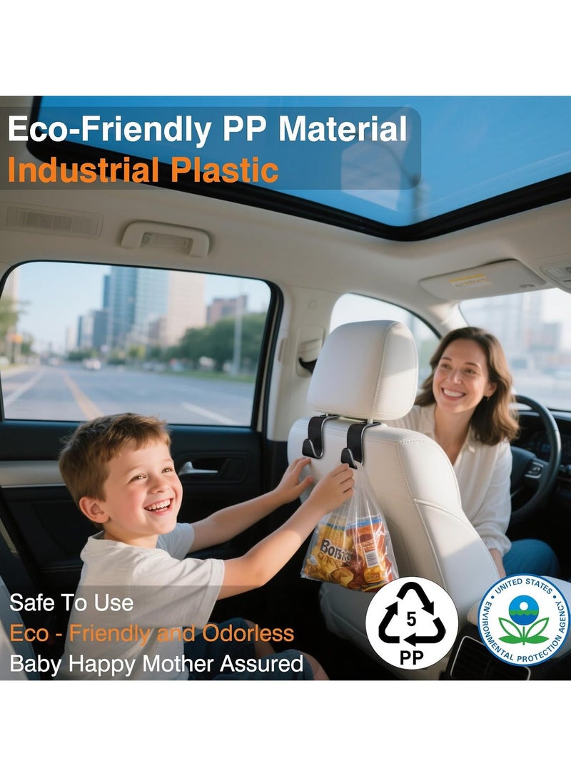 سيارة مقعد شماعات وحافظة حامل - 4 حزمة محاصر ، 55 رطل الثقيلة ، والسيارات هوك ، ومناسبة لمحفظة / حقيبة / معدات الطفل / اللياقة البدنية حقيبة / البقالة / كأس / ، ومناسبة ل 0.32-0.55 " السيارات مسند الرأس رود ( أسود ) - Image 2