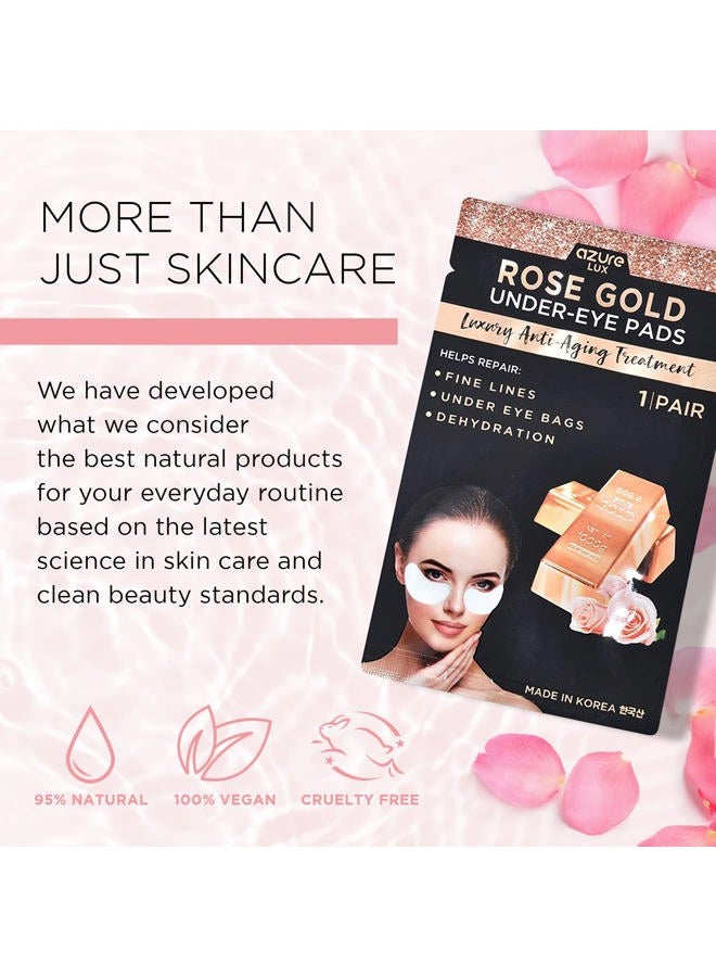 Azure Cosmetics Rose Gold Luxury Anti Aging Under Eye Pads - Lifting, Smoothing & Hydrating Eye Mask Patches - Reduces Fine Lines, Wrinkles, Dark Circles & Puffiness - Made in Korea - 5 Pairs - Image 5