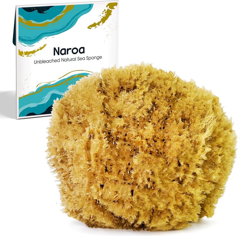 Exfoliating Natural Sponge for Bathing Bath Sea Loofah for Healthy Skin Real Unbleached Shower Body Scrubber Puff Sustainable Plastic Free Medium