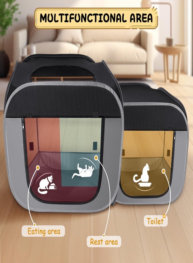 Tailtastic Large Cat Playpen with Separate Areas,Outdoo&Indoor Cat Enclosures,Portable Pet Playpen for Indoor Cats,Puppy and Small Animals, Dog Playpen with Carrybag. - Image 2