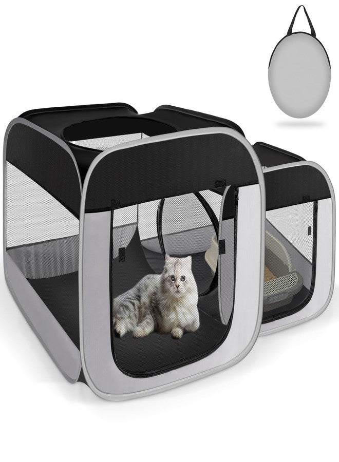 Tailtastic Large Cat Playpen with Separate Areas,Outdoo&Indoor Cat Enclosures,Portable Pet Playpen for Indoor Cats,Puppy and Small Animals, Dog Playpen with Carrybag. - Image 1