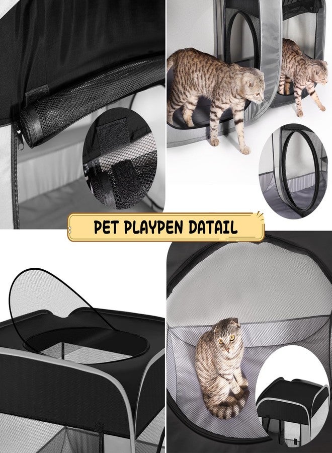Tailtastic Large Cat Playpen with Separate Areas,Outdoo&Indoor Cat Enclosures,Portable Pet Playpen for Indoor Cats,Puppy and Small Animals, Dog Playpen with Carrybag. - Image 5