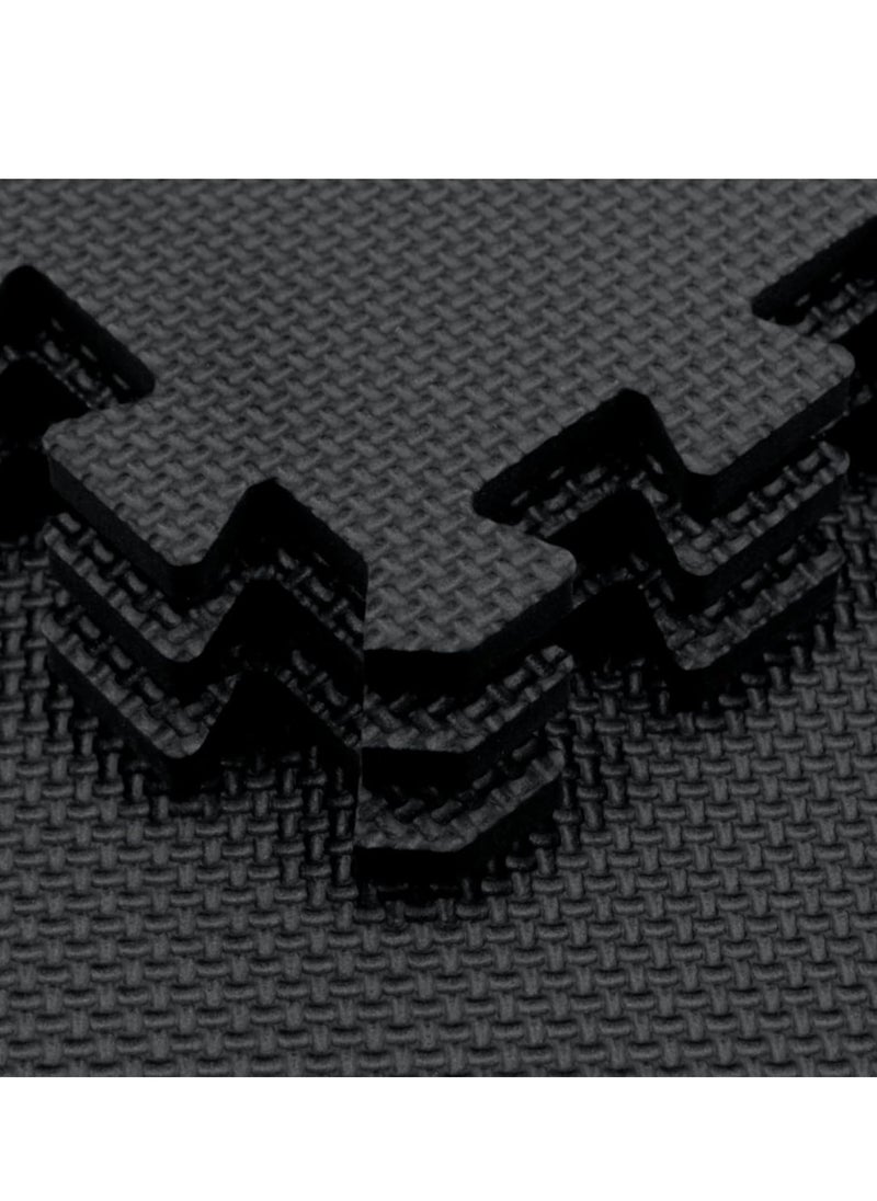 Generic - 6/12/18/24  Pcs Puzzle Fitness Mat Massager Mat Eva Interlocking Foam Floor Tiles Puzzle Mat For Children Tiles Foam Baby Play Mat For Home Gym Home Gym Equipment Mat Non-Slip Floor Mat (Black) - Image 1