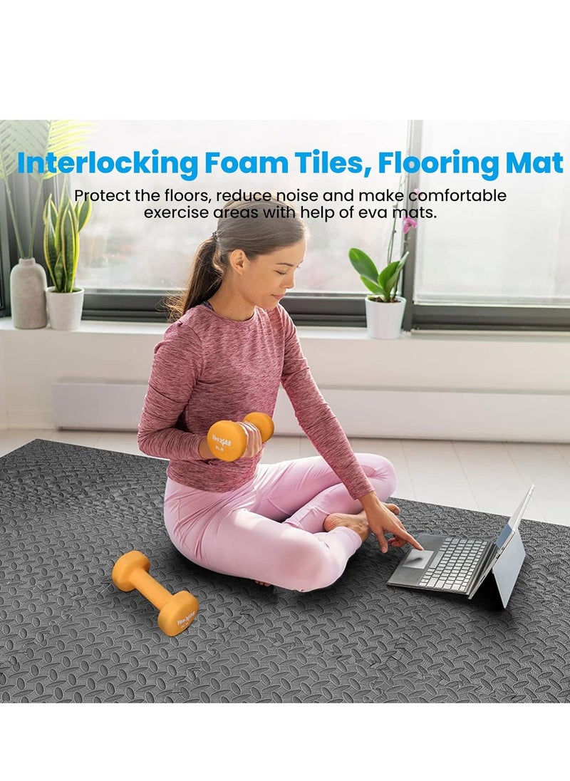 Generic - 6/12/18/24  Pcs Puzzle Fitness Mat Massager Mat Eva Interlocking Foam Floor Tiles Puzzle Mat For Children Tiles Foam Baby Play Mat For Home Gym Home Gym Equipment Mat Non-Slip Floor Mat (Black) - Image 1