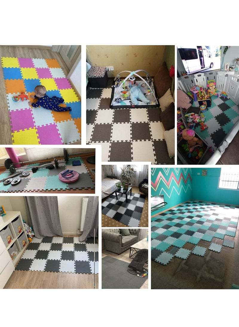 Generic - 6/12/18/24  Pcs Puzzle Fitness Mat Massager Mat Eva Interlocking Foam Floor Tiles Puzzle Mat For Children Tiles Foam Baby Play Mat For Home Gym Home Gym Equipment Mat Non-Slip Floor Mat (Black) - Image 1