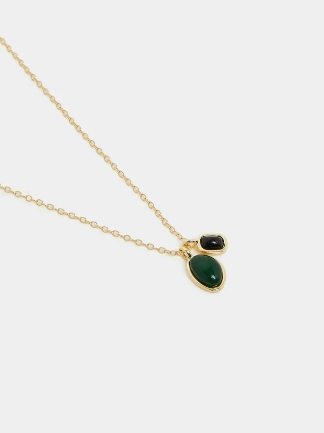 Styli Styli Faux Gemstone Pendant Necklace and Stud Earrings Set