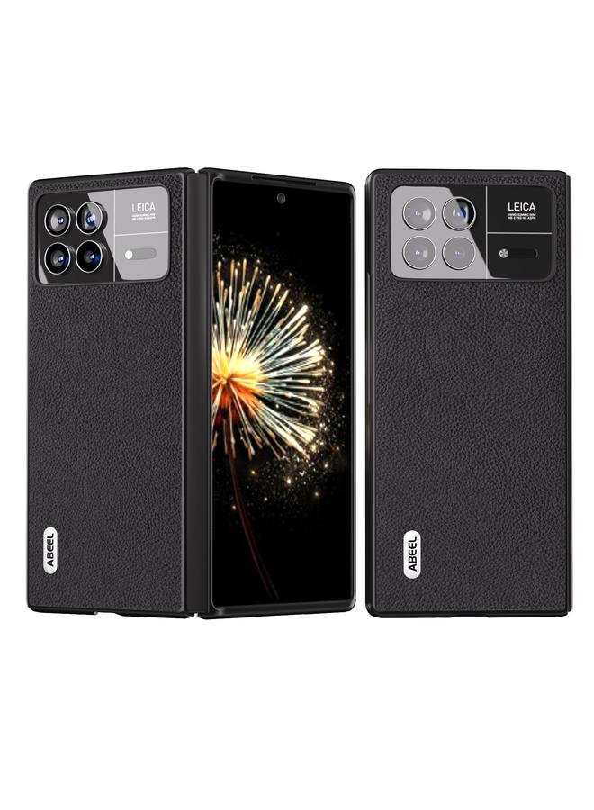 Case For Xiaomi Mix Fold 3 ABEEL Genuine Leather + PC Litchi Texture Phone Case